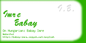 imre babay business card